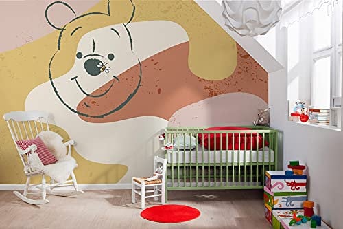Komar Disney Vlies Fototapete - Winnie Pooh Bee - Größe: 400 x 280 cm (Breite x Höhe) - Bär, Babytapete, Babyzimmer, Kinderzimmer, Tapete - IADX8-049, Bunt