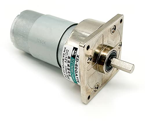 Toplionace 775 Getriebemotor, 12V Micro Reduzierstück 35W Einstellbarer Motor mit Hoher Drehmomentdrehzahl 24V DIY Langsamdrehzahl Gleichstrommotor XD-60GA775