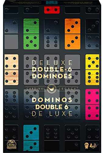 Deluxe Domino - Spieleklassiker mit hochwertiger Ausstattung (Doppel-6-Version, 28 Spielsteine), für 2-4 Spieler ab 6 Jahren