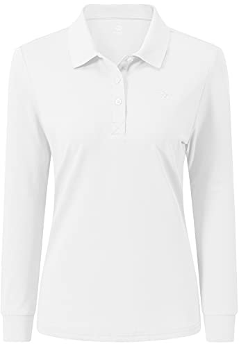 AjezMax Damen Poloshirt Baumwolle Golf Wintershirt Langarm Oberteile Sports Training Polo mit Kragen