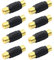 PNGKNYOCN RCA femmina a femmina accoppiatore placcato oro cavi audio video RCA adattatore Extender per altoparlante, cavo RCA, amplificatore (8-Pack)