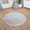 TT Home Wohnzimmer Teppich Kurzflor Anti-Rutsch Rückseite Unifarben Modern Waschbar, Farbe: Grau, Größe:200 cm Rund