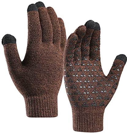 Blingko Winterhandschuhe Herren Damen Touchscreen Handschuhe Touchscreen Fahrradhandschuhe Winter-Touchscreen Weich Strick Fingerhandschuhe Outdoor Wintersport für Das Tägliche Leben