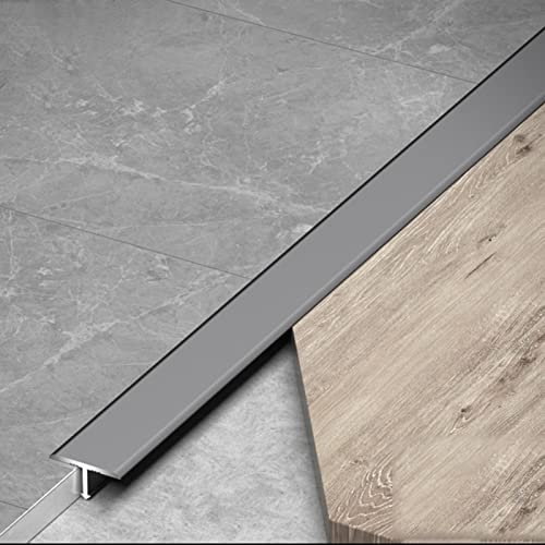 LJHU Schwellenrampe T-Form-Einfassungsleiste mit Mattem Finish, Aluminium-Übergangsleisten für Kehrroboter/Teppich- & Bodenfliesen, (Color : Silver)