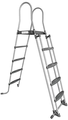 DARDARUGA Escalera para piscinas fuera del suelo, 132 cm, con sistema de seguridad, escalera estable y con pacto de apoyo superior