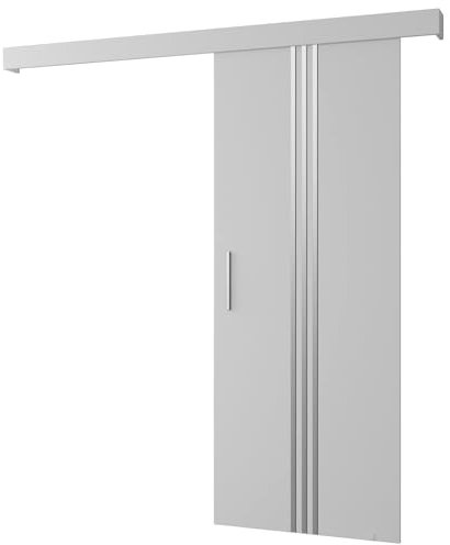 Schiebetür Komplettset - Schiebetürsystem Salwador 5 - Schiebetüren - Trennwände - Raumteiler - Innentüren, Tür 90 x 204 cm - Schiebetür Schiene - Zimmertür mit Schiebetür Griff - Saloontür