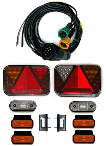 MelTruck® Anhängerbeleuchtung Set LED Rückleuchten Control Box CANBUS 13 polig Kabel 7,7m