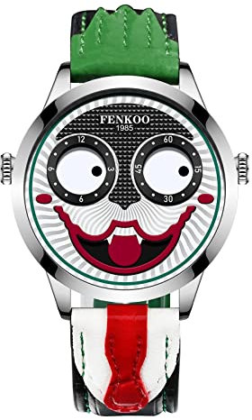 FENKOO Joker Herrenuhr Luxus Fun Clown Herrenuhren Wasserdicht Mode Wristmatches for Herren Relogio Masculino