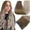 Easyouth Clip in Extensions Echthaar Balayage Clip Extensions Remy Echthaar Clip in Haarverlangerung Aschbraun Platinblond und Aschblond Mischen 35 cm 5Pcs 70g #8/60/18
