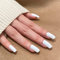 NOVO OVO Nägel zum Aufkleben Mittleres Eckig Weiß Holografisch Press on Nails Eckige Künstliche Fingernägel zum Aufkleben Kunstnägel mit Kleber GELATO