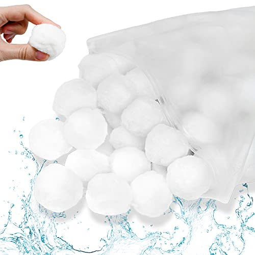TRMLBE Filterballs für Sandfilteranlage Pool 700g Filterbälle 25kg Filtersand Ersetzung, Weiß Filter Balls Ersatz Poolfilter Filteranlage Zubehör, Geeignet für Schwimmbad, Filterpumpe