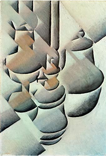 Juan Gris Still life with bowl and vase Poster A3 - Filmkunstposter in verschiedenen Größen für Wohn- oder Schlafzimmerideen. Randlose Kultfilmbilder, klassische ikonische 70er, 80er, 90er Jahre, Vin