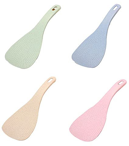Vctitil Paleta de arroz, material de paja de trigo, cuchara de arroz antiadherente, utensilios de cocina, cuchara de arroz, herramientas de cocina, pala de arroz, accesorios de cocina