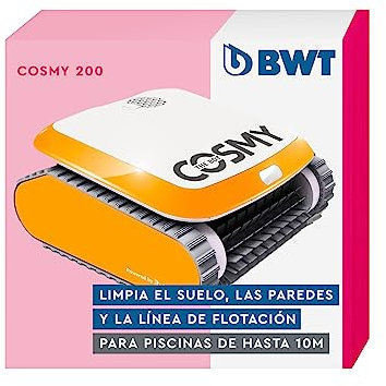 BWT Poolroboter Cosmy 200 | besonders Leicht & Kompakt | für Pools mit Einer Länge bis zu 10 m | Zuverlässige Reinigung von Boden, Wand & Wasserlinie | 16m Kabellänge | Poolsauger | mit App-Steuerung