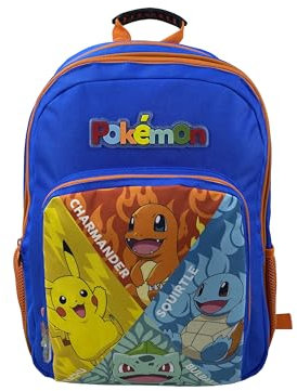 Pokémon-Rucksack, Starter, Schulrucksack, anpassbar an das Auto, Schulbedarf, Rucksack, mehrfarbig, offizielles Produkt (CyP Brands)