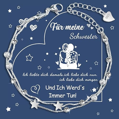 CheersLife Armband Schwester Geschenke Geschwister Armband Damen Geburtstagsgeschenk für Frauen Geschenk für Schwester
