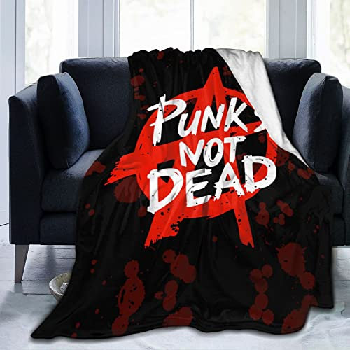 3D-gedruckte individuelle schöne Punk-Rock-Set Punks Not-Dead Ultraweiche Micro-Fleece-Decke, Klimaanlagendecke für Kinder bei kälterem Wetter, langlebige warme Flanell-Fleece-Überwurfdecken für Sofa