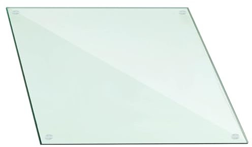 Landical 40,6 x 40,6 cm rechteckige Tischplatte aus klarem gehärtetem Glas, 0,6 cm dick, mit abgerundeten Ecken, transparente gehärtete Oberseite, Terrassentisch, Ersatz mit 10 Anti-Rutsch-Pads für