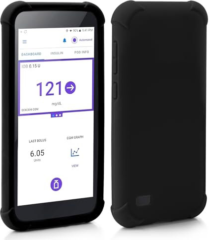 Omnipod-5-Silikon-Schutzhülle, Stoßfeste Omnipod 5 PDM Hülle mit Airtag zum Schutz Ihres Omnipod 5 Pod Tasche Case Empfängers von YOUSHARES (Schwarz)