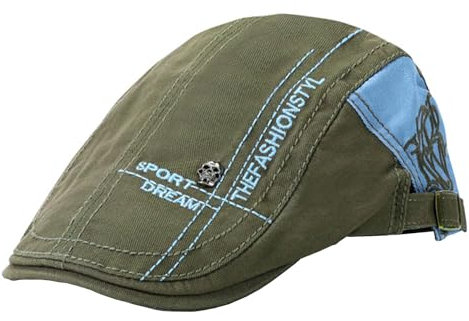 Rayson Herren Schiebermütze Baumwolle Gatsby Flat Cap Newsboy Verstellbar Retro Schirmmütze Baskenmütze Barett Herren Sportmütze Newsboy Cap(Grün)
