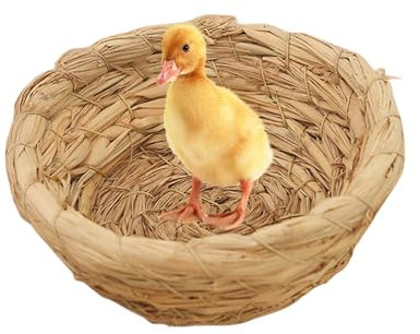 Cava para pájaros, nido tejido a mano, jaula nido de fondo , nido de paja, trampilla para periquitos, colibríes, periquitos, accesorios para jaulas de pájaros, caseta para pájaros