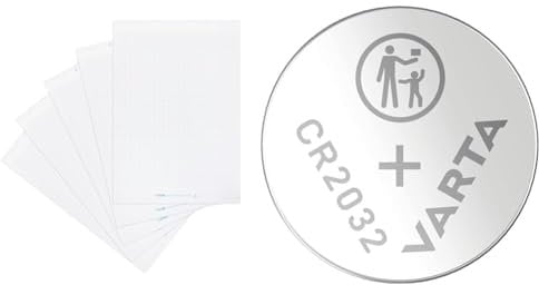 Landré Flipchart Papier & VARTA Batterien Knopfzellen CR2032, 10 Stück, Lithium Coin, 3V, kindersichere Verpackung, für elektronische Kleingeräte - Autoschlüssel, Fernbedienungen, Waagen