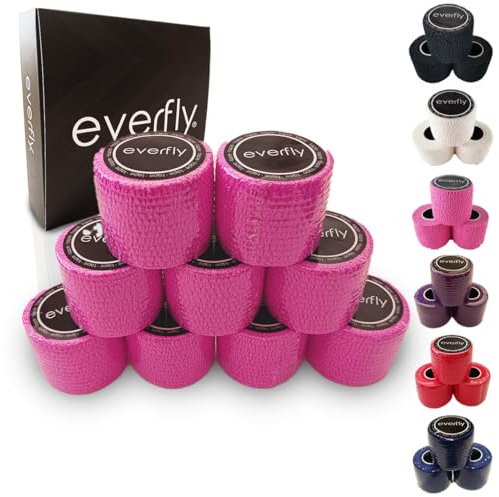 EVERFLY Tape Crossfit - 3 Rollen 5cm x 4,5m - Sportbandage - Hook Grip Daumen und Finger - Selbstklebender Verband - Flexibles Schutzband - Klebeband für Gewichte (9, Rosa)