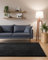 Interiyou Hochflor Teppich Sofia - 60x120 cm Schwarz - flauschig und einfarbig - waschbar und rutschfest - weicher Langflor