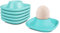 Flexzion Lot de 6 coquetiers pour œufs durs en céramique – Coquetiers empilables avec base pour servir, petit déjeuner, brunch – Décoration de table de cuisine, bleu