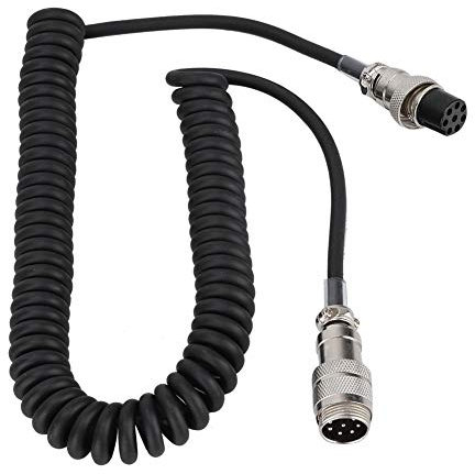 flexman Câble d'Extension de Micro à 8 Broches de 60 cm, Rallonge de Microphone Enroulé Mâle Femelle, Câble de Prise d'Aviation pour Émetteurs Récepteurs