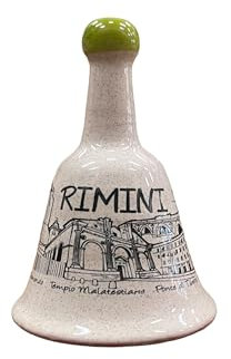 Amarcord La Romagna Glocke aus Keramik Souvenir RIMINI Dekor Grün