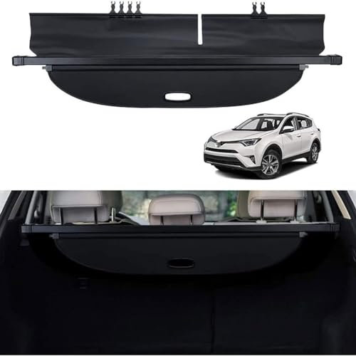 FKLJRRD Auto Laderaumabdeckung für RAV4 2013 2014 2015 2016 2017 2018,Ausziehbar Kofferraumabdeckung Rollo Kofferraum Schutz Abdeckung Cargo Cover