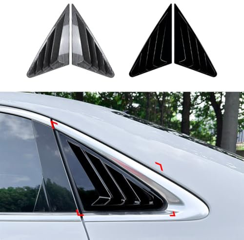 2PCS Auto Heck-Seitenfenster Lamellen für Audi A3 8Y Sedan 2021+, ABS Louver Scoop Abdeckung Heckscheibe Dreieckige Dekoration,Gloss Black