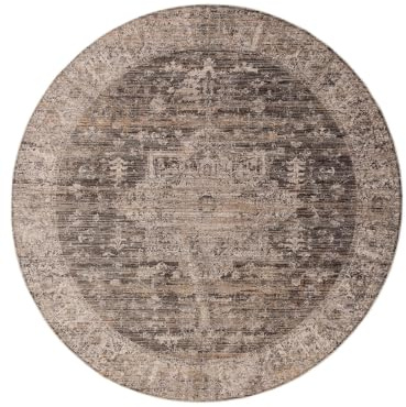 benuta Nest Teppich Anwar - Grau 240 cm rund - Kunstfaser - rund & im Style: Traditionell, Orient Style - Pflegeleicht für Wohnzimmer Schlafzimmer