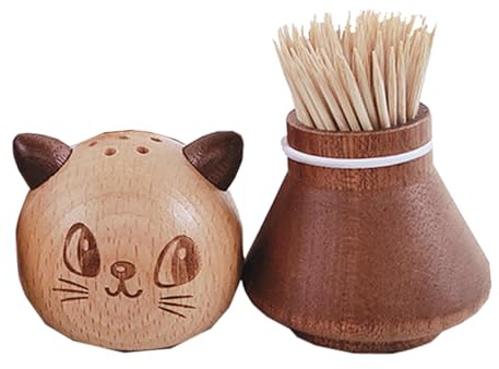 ETUCYNG Porta stuzzicadenti in legno | Porta stuzzicadenti creativo – Contenitore per stuzzicadenti, dispenser in legno per stuzzicadenti a forma