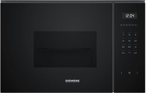 Siemens Microondas integrable iQ500, 59 x 38 cm, cookControl, humidClean, Grill, Negro, BE525LMB1