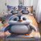 AAPZY Pinguin Bettwäsche Set ; Bettbezüge Mit 3D Muster; Für Jungen Mädchen Atmungsaktive Microfaser Bettbezug Mit Reißverschluss Und Kissenbezug Single (135x200cm)