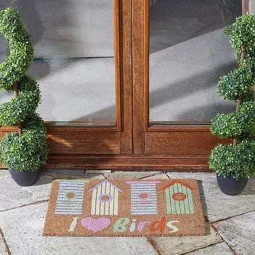 Garden Mile 75 x45cm Bird Lovers Outdoor Door Mat Heavy Duty Coir Door Mats Outdoor Indoor Door Mat Non Slip Eco-Friendly Large Front Door Mats Outside Doormat Indoor Entrance Doormats
