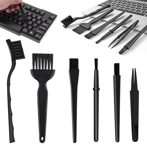6 Stück Antistatische Bürsten,Reinigungspinsel,Klein Tragbar Antistatische ESD Bürste,Staubpinsel,Pc Cleaning Kit,Pc Reinigungsset, Für Reinigung Pc,Tastatur,Leitfähigen Boden,Leiterplatte