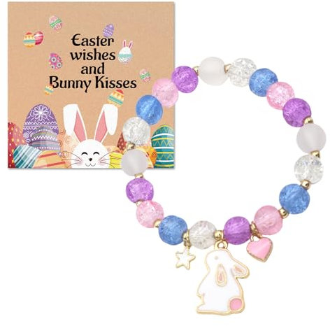 BelleVive Hasenarmbänder, Ostergeschenke für Mädchen, Osterarmbänder, Korbfüller, Hasengeschenk für Mädchen, Frauen, Erwachsene, Hasenliebhaber, Charm-Anhänger, Armreif, Geschenke