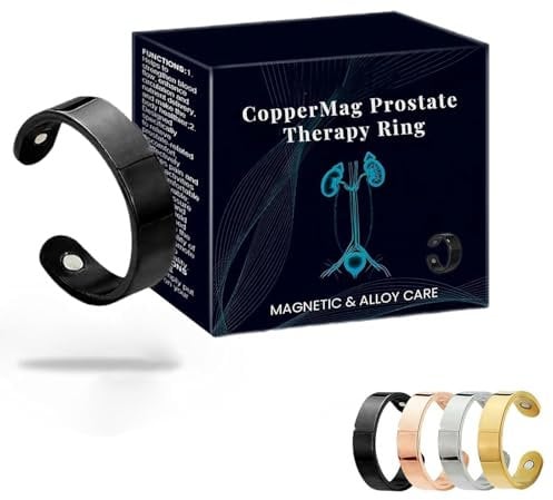 Histone CopperMag Prostata-Harmonie-Ring, Magnetfeldtherapie-Ring, prostamagnetischer Harmonie-Ring, Titan-Magnettherapie-Ring, verbessert die Durchblutung, gewinnt Selbstvertrauen (Black)