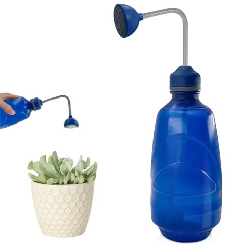 xiaoxiaozhijia 450ml Regadera Plantas Interior,Regadera Pequeña,Se Puede Invertir el Riego,Adecuada para Plántulas y Plantas Delicadas (Azul)