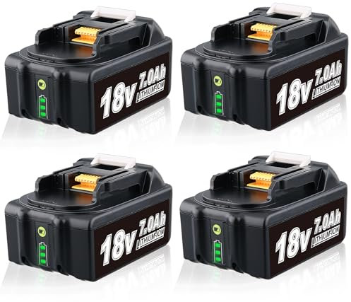 4-Pack 18V 7.0Ah Battery Replacement for Makita 18V Tools BL1860 BL1815 BL1830 BL1820 BL1840 BL LXT-400 BL1845 with LED Indicator