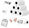 6 Rollen Mini Drucker Rollen, 53mm x 3,75m Thermal Pinter Paper Weiße Thermorollen Sticker Papier Thermopapier Selbstklebend für Journal Studiennotizen Fotodruck