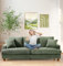 Kidirect Cord Sofa 3 Sitzer, 221CM Bequemes Couch 53CM Extra Tiefe Sitze, Sofa Wohnzimmer Werkzeugfreie Montage, Big Sofa Couch mit 2 Kissen, Modernes Couch fürs Büro, Schlafzimmer Sofas Waldgrün