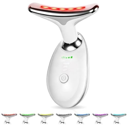 Gesichtsmassagegerät gegen Falten, 3-Modus-EMS-Face-Massager, 7-in-1-Farben-LED-Massagegerät Gesicht, 45°C Schönheit V-Gesichtsmassagegerät, Anti-Aging- und Straffungspflege Schönheitsinstrument