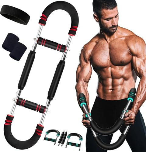 Saker Twister Arm Trainer, Arm Exercise Equipment Adjustable Shaker Twister Arm Exerciser, Portable Power Twister Bar, Detachable Design Fitness Anywhere (Red)