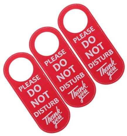 Angoily 3pcs Do Not Disturb Sign Double Sided Leather Privacy Door Hanger for Home Office Bathroom Front Door Reminder