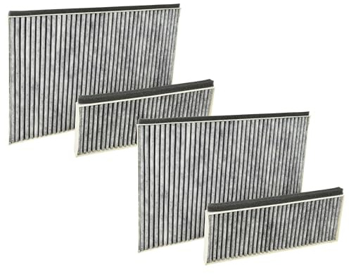 vhbw 4x Filter kompatibel mit Siemens LC87KIM60S/01 | LC87KIM60/02, LC87KIM60/01 Dunstabzugshauben - 4x Aktivkohlefilter Grau Weiß
