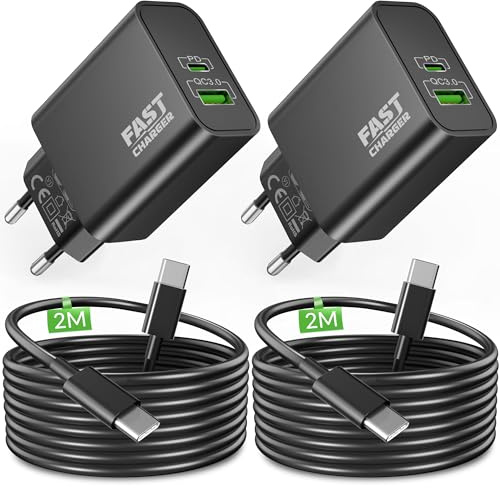 30W 2-Porto Caricatore USB C Caricabatterie Rapido per Samsung Galaxy S25 S24 S23 S22 S21 Ultra A73 A56 A53 A15, Cellulare Veloce Carica Batteria PD/QC Fast Charger Type-C 2M Tipo-C Cavo Originale
